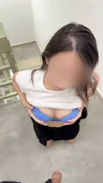 Quickie in the fitting room wasn't enough? Meet my wife at the staircase then, she has a surprise for you 🤭