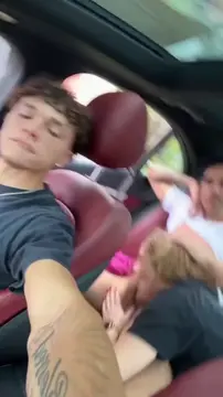 2 couples drive-thru blowjob PublicBlowjobs