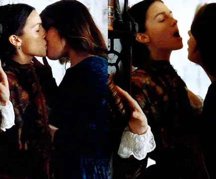 Hailee Steinfeld and Ella Hunt in Dickinson