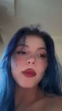 Sexy blue haired slut