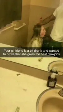 Slut swallows every drop of BBC cum in public bathroom