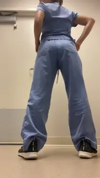 Nurse putting a plug in her hot ass