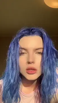 Sexy blue haired slut