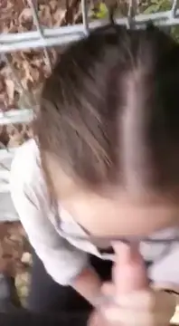 Nerdy PAWG blowjob in woods