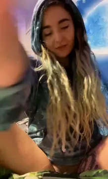 stoner chick plays with her cunt