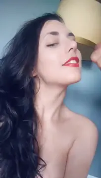 Pretty brunette enjoys the moment