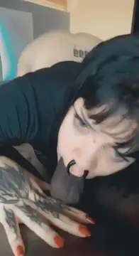 Goth girl chocking on BBC