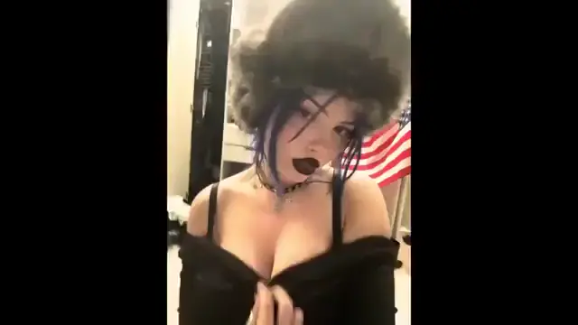 Sexy blue haired slut