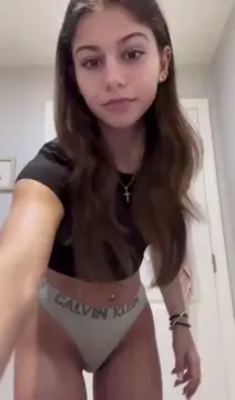 Sexy girl trying underwear panties