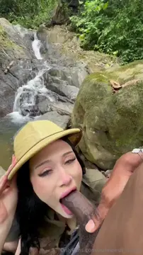 big ass brunette takes a break near a river and fucks with her boyfriend to enjoy the stay
