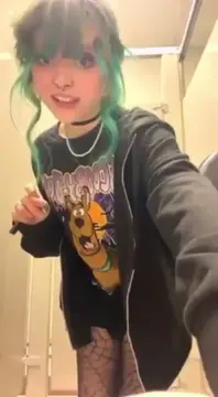 Cute alt teen tease her ass cheeks - White goth leak slut public