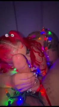 red hair slut eating dick