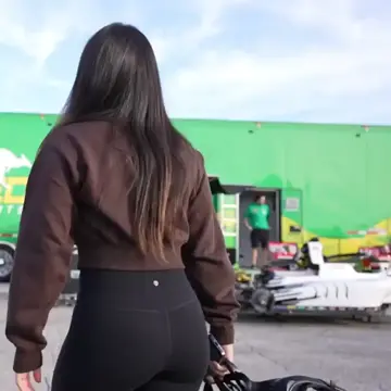 Hailie Deegan in leggings