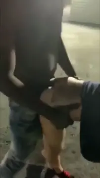 Interracial bbc pounding in parking lot.