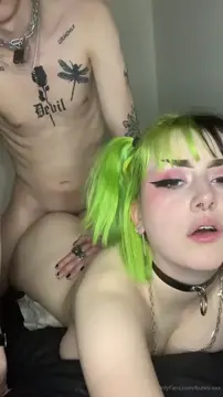 green hair goth slut