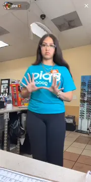 Destiny store girl flashing her thong and grabs her ass on live