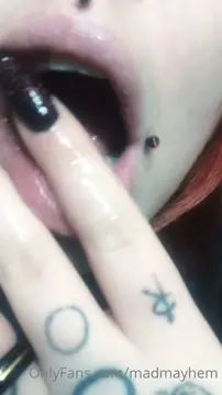 Italian blowjob goddess goth tatted pierced babe @Madmayhem