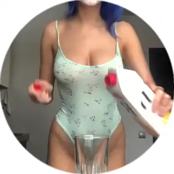 Sexy blue haired slut