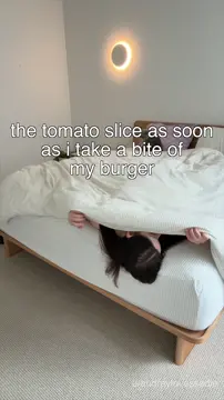 The slice of tomato as soon as I take a bite of my burger