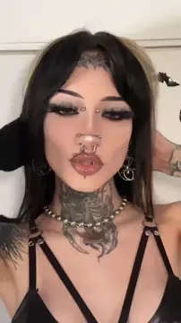 Freaky Goth Cum Slut With Split Tongue