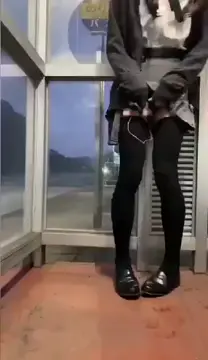 Cute femboy has orgasm outside