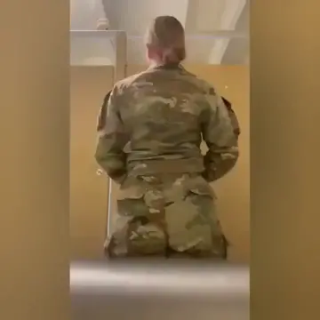 Military pawg spreads her ass