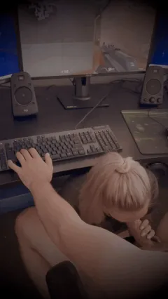 gamer chick sucking