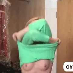dakota taking off shirt