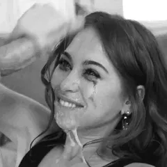 riley reid finishing off a messy blowjob