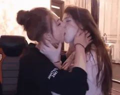 passionately kissing