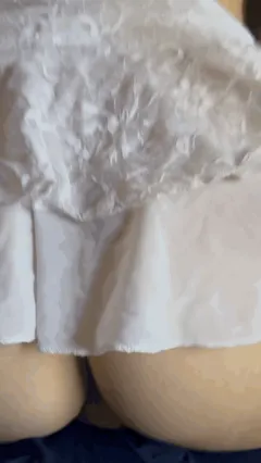 Her short skirt turns me on so much and makes me moan