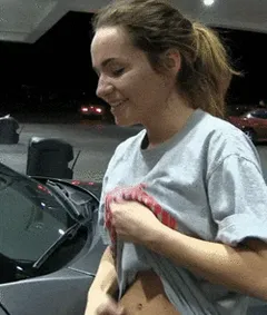 teen flashing perfect tits