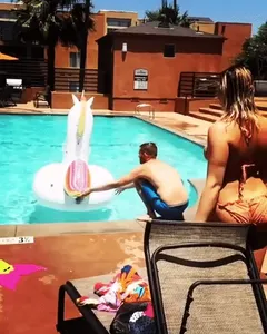 mia malkova jumping in pool