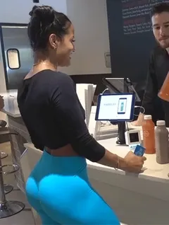 after her workout she notices him checking out her amazing ass