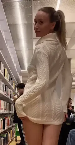 flashing her petite ass in public