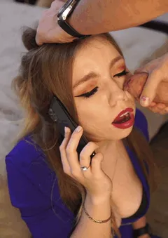 girlfriend cheats while on the phone with her man