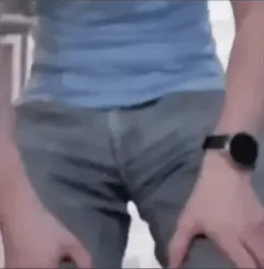 surprise cock in ripped pants