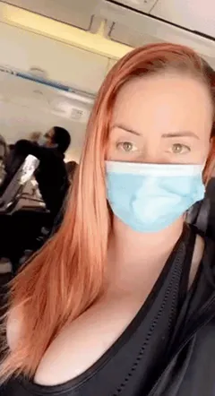 airplane boob selfie
