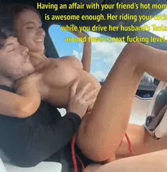 your friend's hot mom rides you while you drive her husband's tesla
