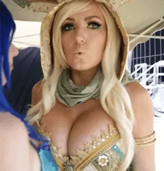 sexy blonde babe with big boobs