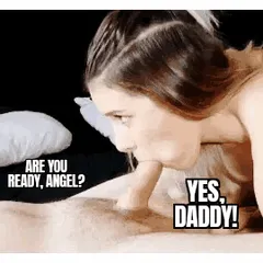 my angel is ready to swallow my cum