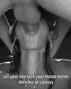 your son will love shoving his entire cock down his mother’s throat