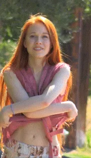 sexy redhead stripping in public