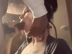 Shy girl sucking bbc