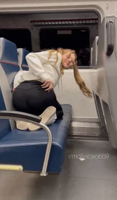 flashing ass and cunt on the train