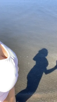 beach boob selfie