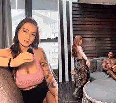 Her hidden talent Just look at these funbags bouncing...