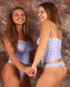 christina and missy models dancing bounce gif