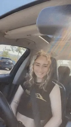 flashing in car