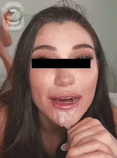 censored mouthful of cum